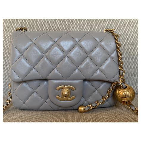 chanel grey handbag